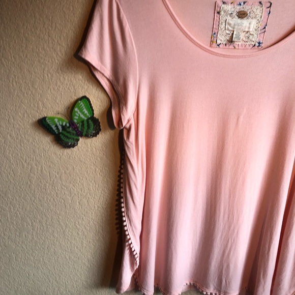 Cupio Blouse with PomPom trim detail on front and sides, Pink, Large, pre-owned - Picture 7 of 14